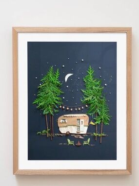 HAPPY CAMPER 16x20 print made from botanicals